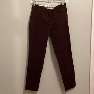 Brooks Brothers Burgundy & Black Patterned Slim Trousers.